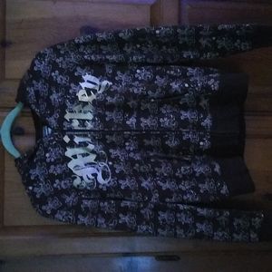 Disneyland Resort Brown Mickey Mouse Hoodie Sweatshirt Jacket Girls Size L